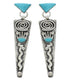 Genuine Sterling Silver Turquoise Inlay Post Dangle Earrings EX24787